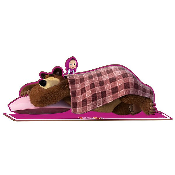 Enfeite MDF de Mesa Masha e o Urso - 1 Unidade - Festcolor - Rizzo.