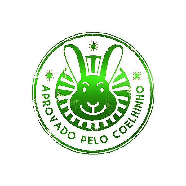 Adesivo "Aprovado pelo Coelhinho" Páscoa - Hot Stamping - Verde Metálico - 1 unidade Pct. c/ 50 unds. - Stickr - Rizzo