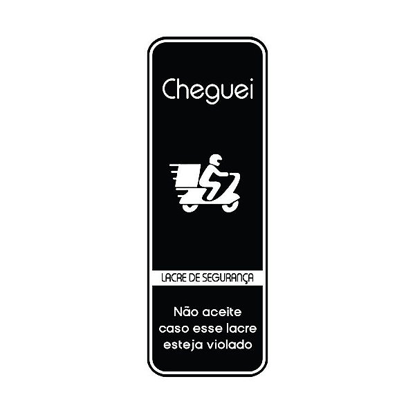 Adesivo Lacre de Segurança "Cheguei" - Preto - 1 unidade Pct. c/ 50 unds. - Stickr - Rizzo