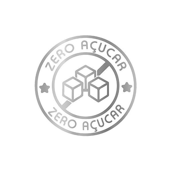 Adesivo "Zero Açúcar" - Ref.2039 - Hot Stamping - Prata - 50 unidades - Stickr - Rizzo