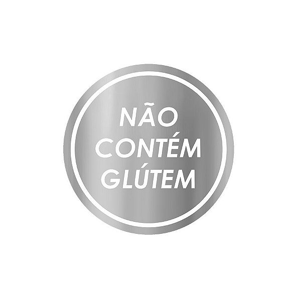 Adesivo "Não Contém Glúten" - Hot Stamping - Prata - 1 unidade Pct. c/ 50 unds. - Stickr - Rizzo
