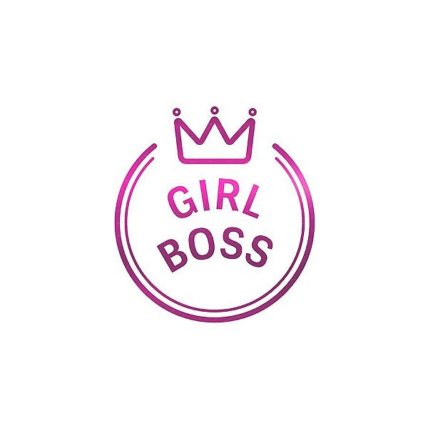Adesivo "Girl Boss" - Hot Stamping - Pink Metálico - 1 unidade Pct. c/ 50 unds. - Stickr - Rizzo