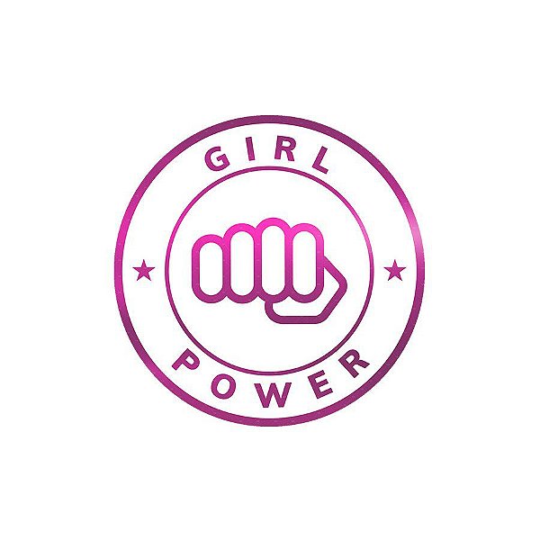 Adesivo "Girl Power" - Hot Stamping - Pink Metálico - 1 unidade Pct. c/ 50 unds. - Stickr - Rizzo