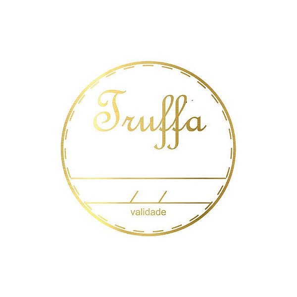 Adesivo "Truffa Gourmet com Validade" - Hot Stamping - Dourado - 1 unidade Pct. c/ 50 unds. - Stickr - Rizzo