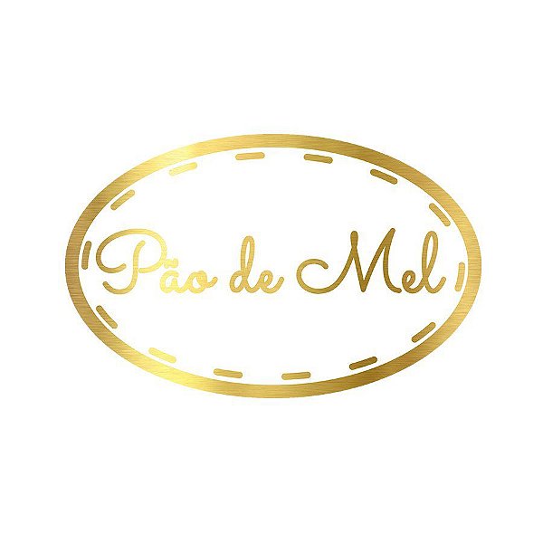 Adesivo "Pão de Mel" - Hot Stamping - Dourado - 1 unidade Pct. c/ 100 unds. - Stickr - Rizzo