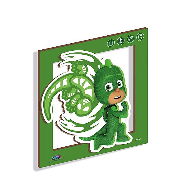 Quadro Decorativo em MDF - Lagartixo PJ Masks - 1 unidade - Festcolor - Rizzo
