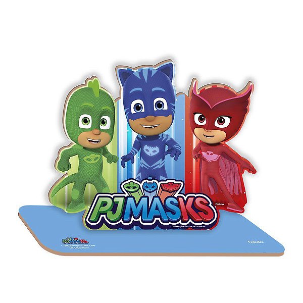 Personagens em MDF Decoração de Mesa de Festa Média - PJ Masks - 1 unidade - Festcolor - Rizzo