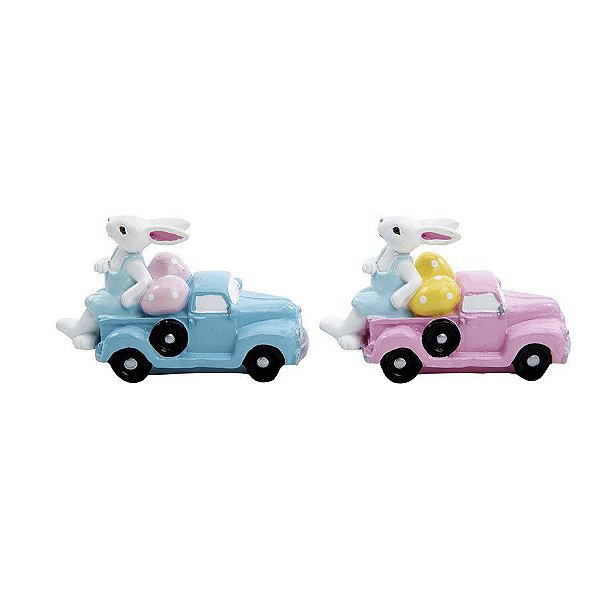 Coelho Decorativo Resina no Carro - 2 Unidades - Cromus