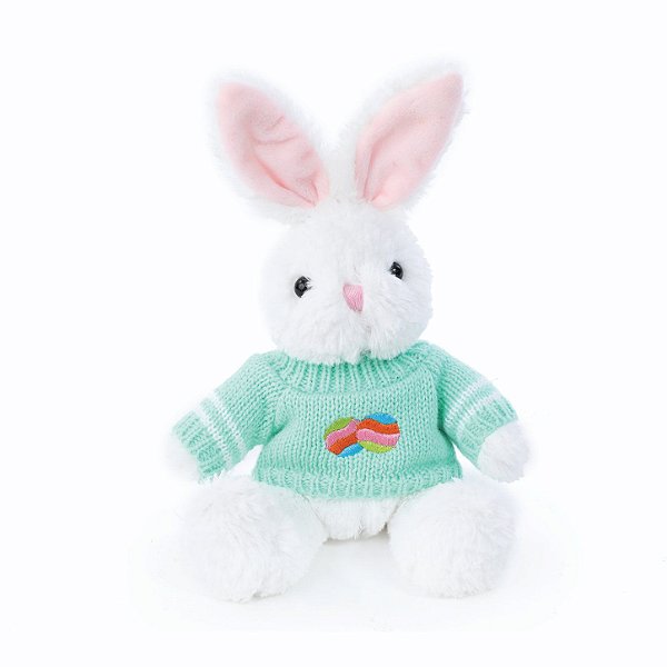 Coelho Pelúcia Branco com Suéter - 1 Unidade - Cromus