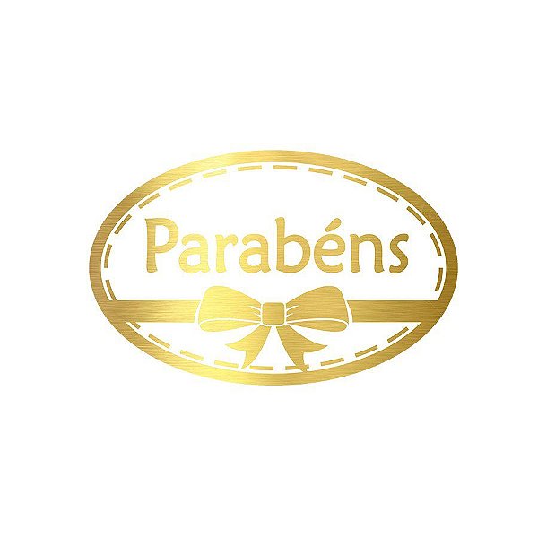 Adesivo "Parabéns" - Ref. 2026 - Hot Stamping - Dourado - 1 unidade Pct. c/ 100 unds. - Stickr - Rizzo