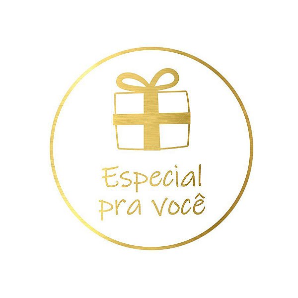 Adesivo "Especial pra Você" - Ref. 2022 - Hot Stamping - Dourado - 1 unidade Pct. c/ 50 unds. - Stickr - Rizzo