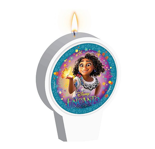 Vela Plana Adesivada Encanto - 1 unidade - Regina Festas - Rizzo