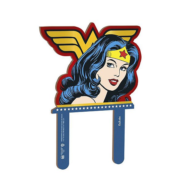 Topo Para Bolo MDF Mulher Maravilha - 1 Unidade - Festcolor - Rizzo