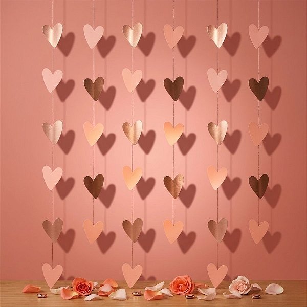 Cortina Decorativa Rose Gold Romântico em 6 cordões - 1 unidade - Cromus -