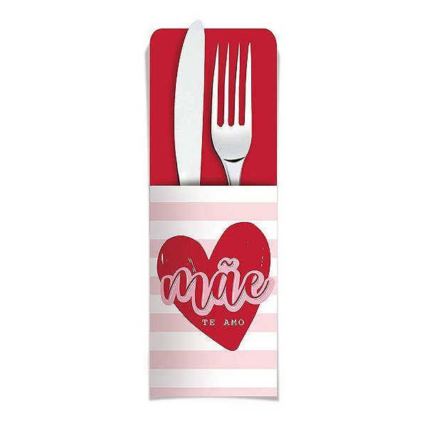 Porta Talher Decorativo Dia das Mães - 8 unidades - Cromus - Rizzo