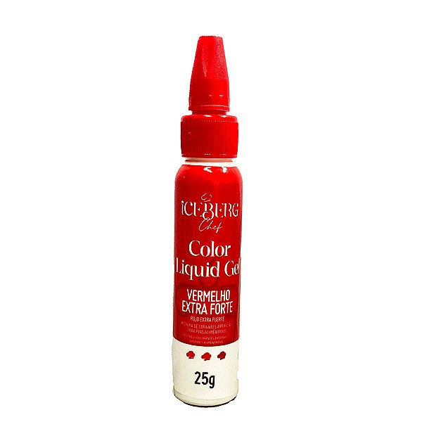 Corante Liquid Gel Vermelho  Extra Forte - 25g - Iceberg Chef