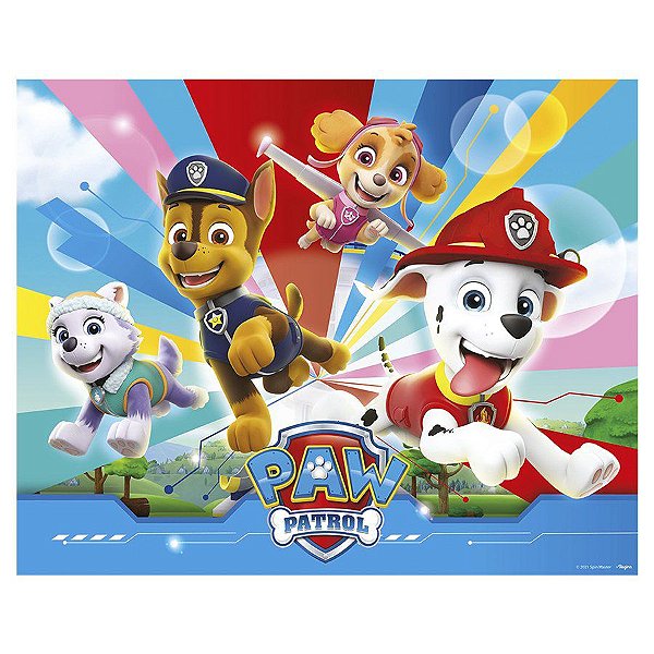 Painel Plástico Decorativo - Festa Patrulha Canina - 1 unidade - Regina Festas - Rizzo