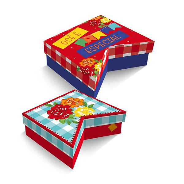 Caixa Divertida para Doces Arraiá Sortido - 4 Unidades - Cromus - Rizzo