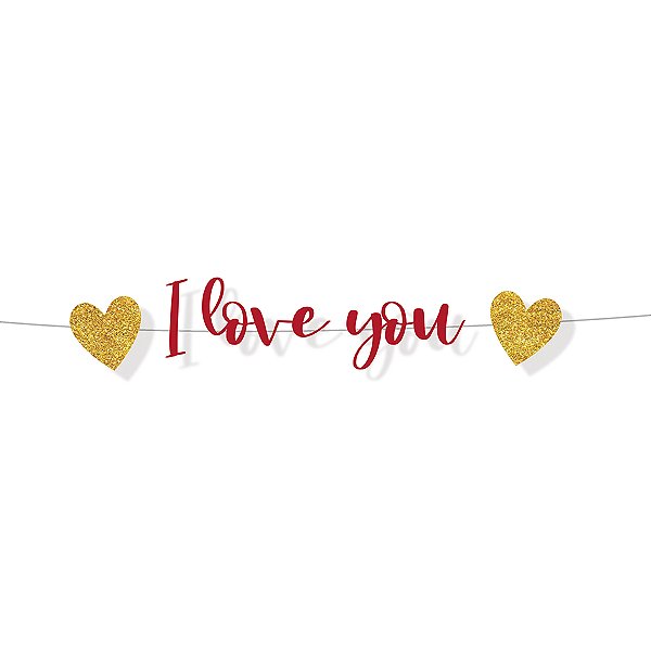 Faixa Decorativa - I Love You - 100x16,5cm - 1 Unidade - Cromus - Rizzo