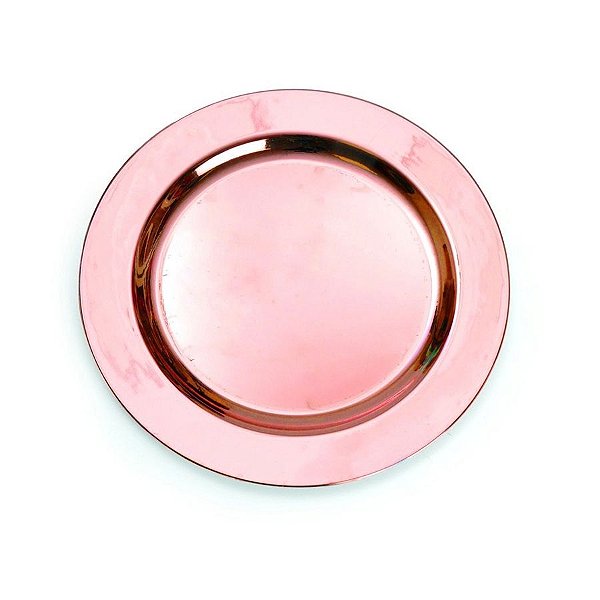 Prato de Mesa Descartável de Luxo Rose Gold - 6Un - Cromus - Rizzo