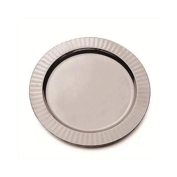 Prato de Mesa Descartável de Luxo Prata 18cm - 6 Unidades - Cromus - Rizzo Balões