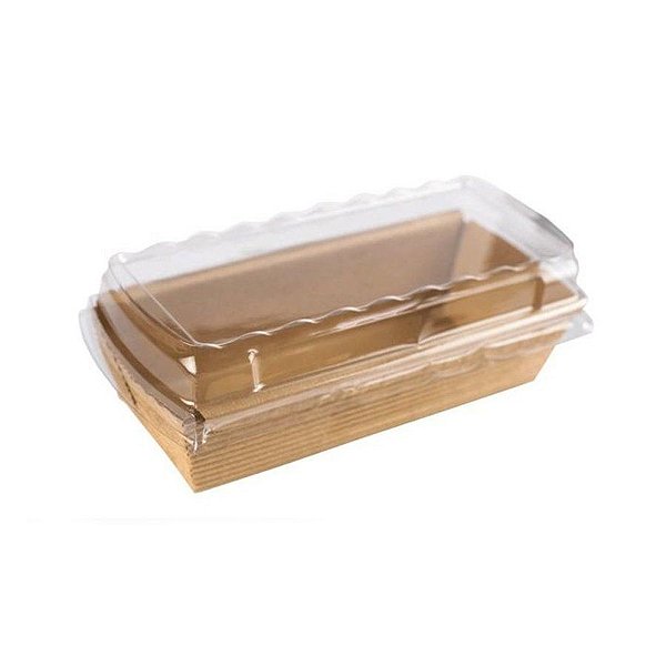 Forma Bolo Inglês Forneável Com Abas e Tampa Kraft 250g - 5 Unidades - Ecopack - Rizzo