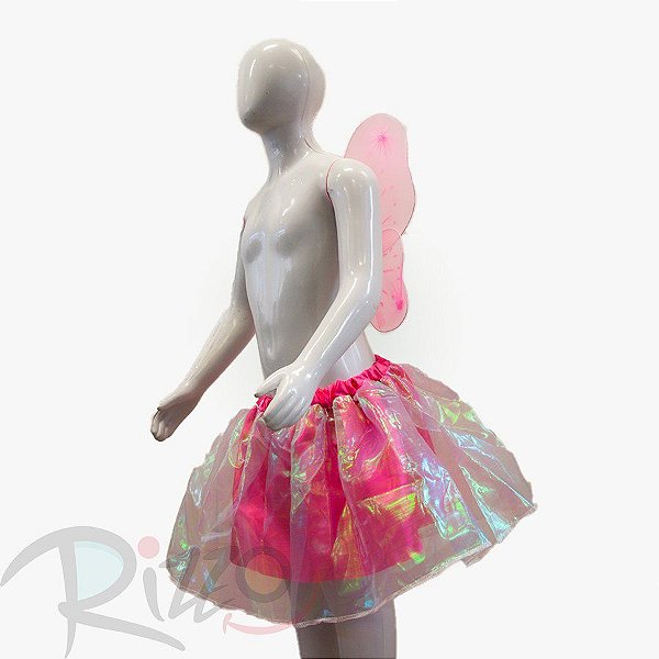 Kit Fantasia Infantil Carnaval - Borboleta - Rosa Pink - Mod:582 - 01 unidade - Rizzo