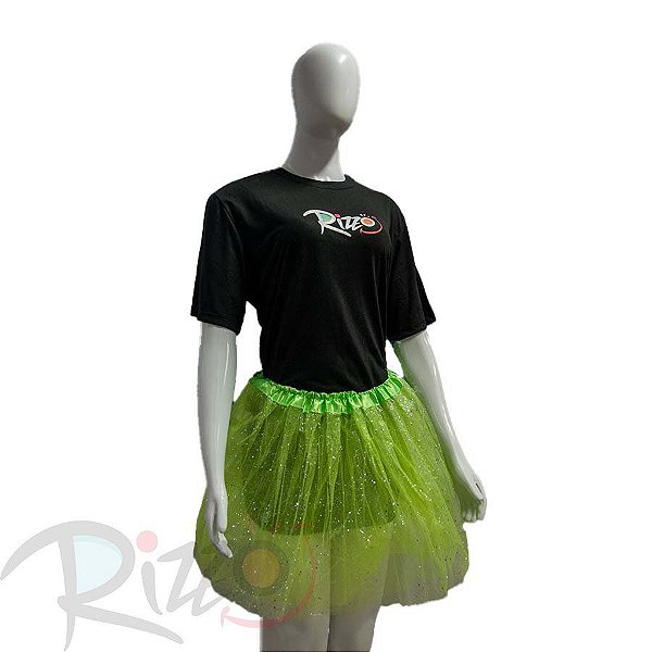 Saia Tule com Glitter - 40cm - Verde - Mod:186 - 01 unidade - Rizzo