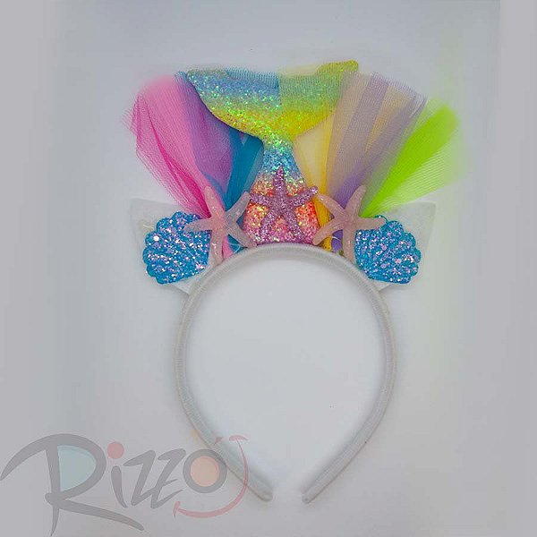 Tiara Sereia - Adereço de Carnaval  - Branco - Mod:418 - 01 unidade - Rizzo