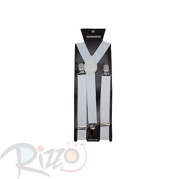 Adereço de Carnaval - Suspensório - Branco - Mod:6975 - 01 unidade - Rizzo