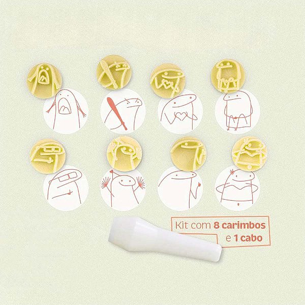 Kit Carimbos Flork Amarelo - 9 Unidades - BlueStar - Rizzo