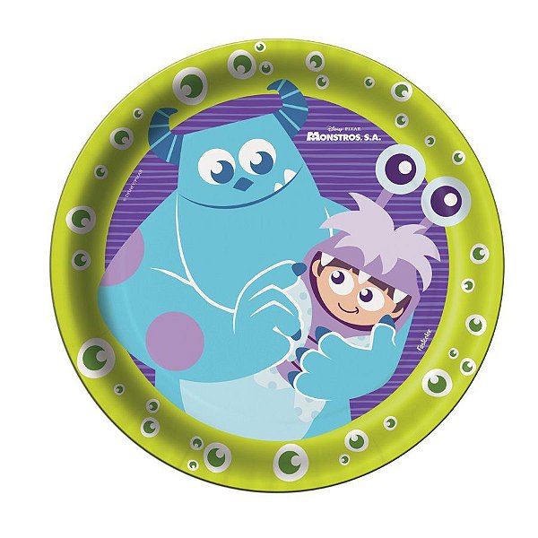 Prato Redondo Festa Monstros SA -  8 unidades - Festcolor - Rizzo