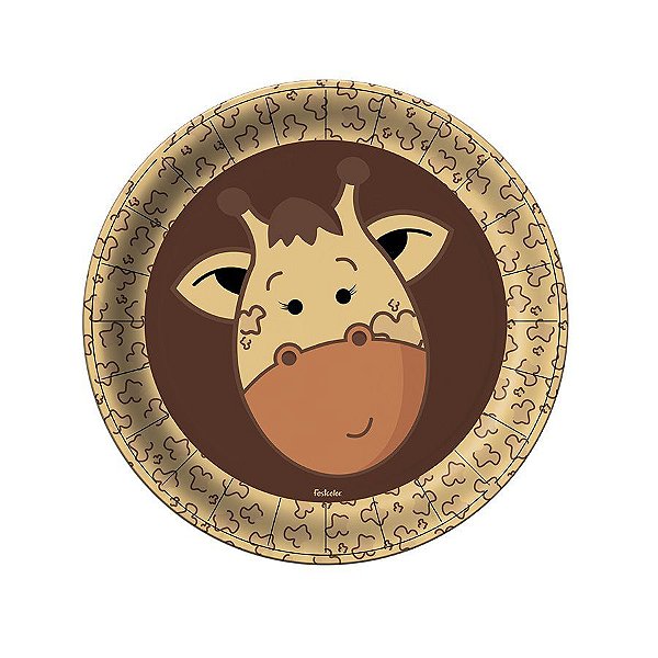 Prato Redondo Festa Safari  - 8 unidades - FestColor - Rizzo