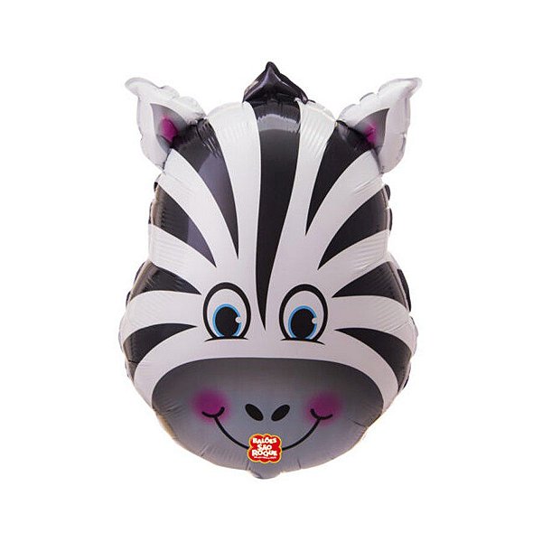 Balão Microfoil Zebrinha 3D - 1 unidade - 64cm (25'') - Balões São Roque - Rizzo