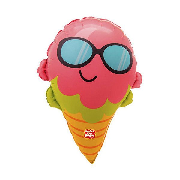Balão Microfoil Sorvete 3D - 1 unidade - 67cm (26'') - Balões  São Roque - Rizzo