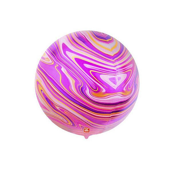Balão Redondo Marmorizado Roxo - 1 unidade - 62cm (24'') - Balões São Roque - Rizzo