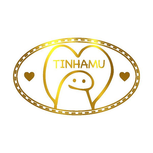 Adesivo Flork - "Tinhamu" - Ref.2082 - Dourado - 100 unidades - Stickr - Rizzo Balões