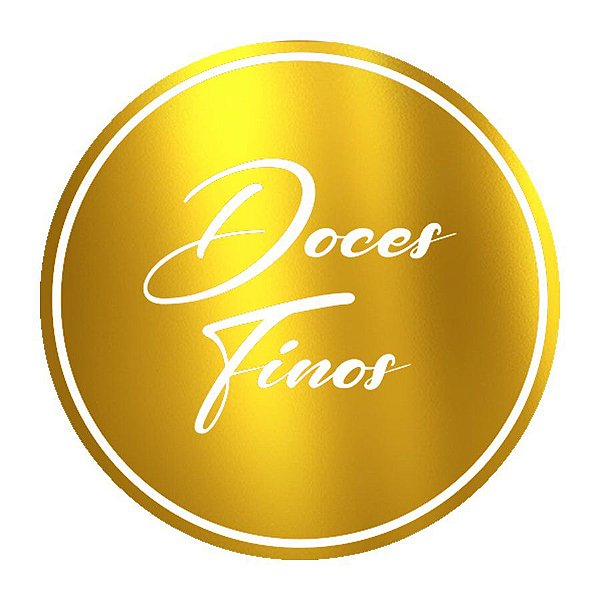 Adesivo - "Doces Finos" - Ref.2110 - Dourado - 50 unidades - Stickr - Rizzo Balões