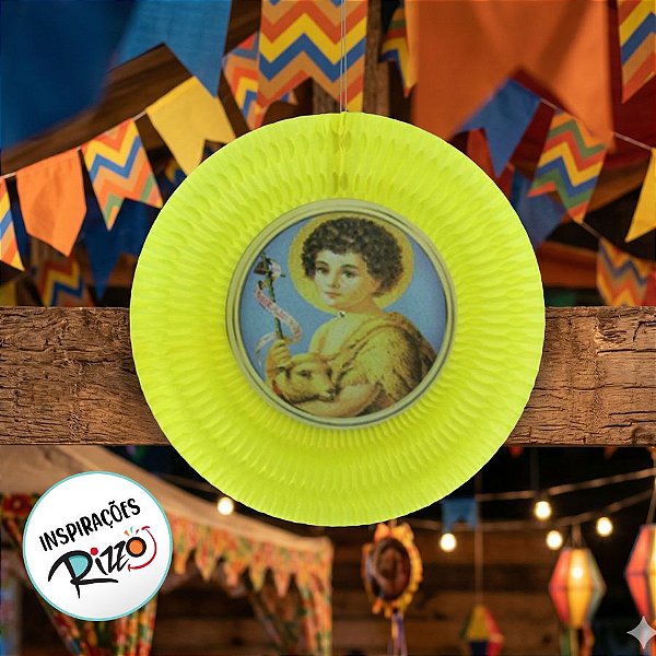 Arco-Íris São João - Enfeite Papel de Seda - Colmeia - Festa Junina - 1 unidade - Rizzo