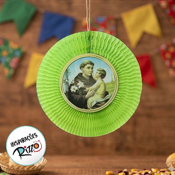 Arco-Íris Santo Antônio - Enfeite Papel de Seda - Colmeia - Festa Junina - 1 unidade - Rizzo