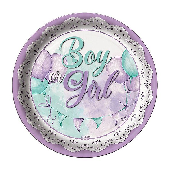 Prato Redondo - Chá Revelação Especial - 8 unidades - Festcolor - Rizzo