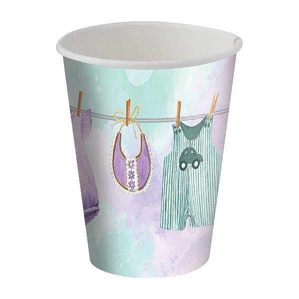 Copo Papel 200ml - Chá Revelação Especial - 8 unidades - Festcolor - Rizzo