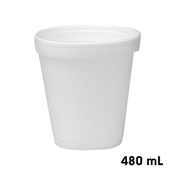 Pote Longo de Isopor 480 mL - 20 unidades - Total Plast - Rizzo