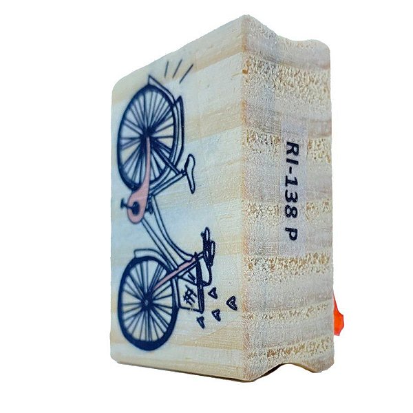Carimbo de Madeira Artesanal - Bicicleta - Cod.RI-138 - Rizzo - 1 unidade - Rizzo Balões