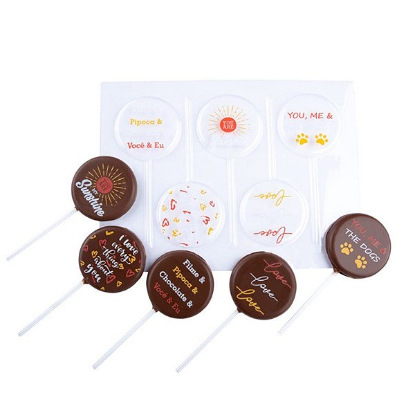 Blister Decorado com Transfer Para Chocolate - Pirulito - Frases - BL012201 - 1 unidade - Stalden - Rizzo