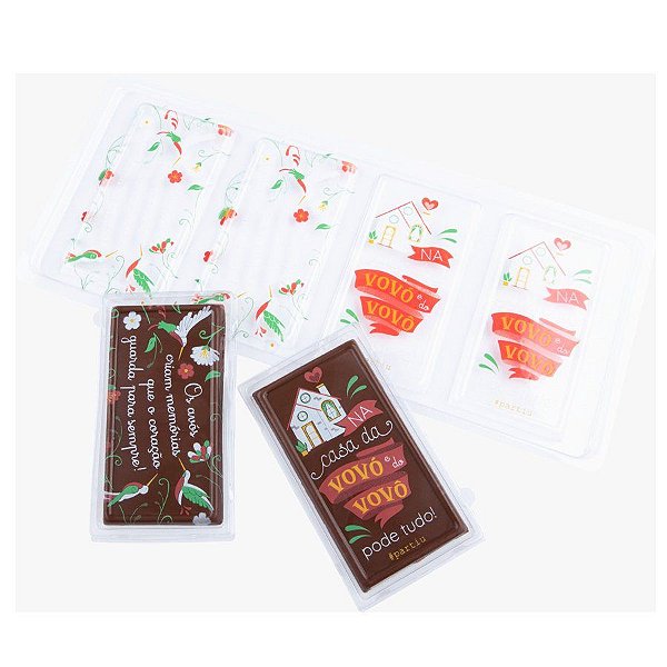 Blister Decorado com Transfer Para Chocolate - Tablete - Dia dos Avós - BL012101 - 1 unidade - Stalden - Rizzo