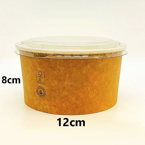 Pote de Papel Kraft - 5 Unidades - Ref KB02 - Kraft Bowls - Rizzo