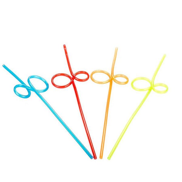 Canudo Espiiral Rigido Cores Diversas - HA004 - 4 unidades - Rizzo