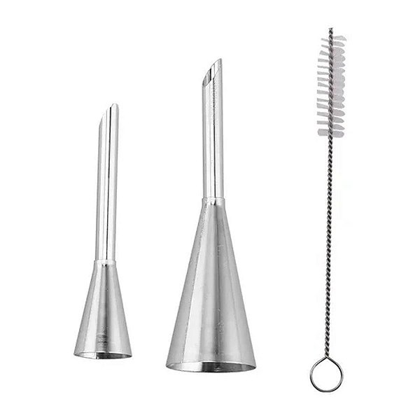 Kit Bico De Confeitar Recheador - FT267 - 1 unidade - Silver Plastic - Rizzo