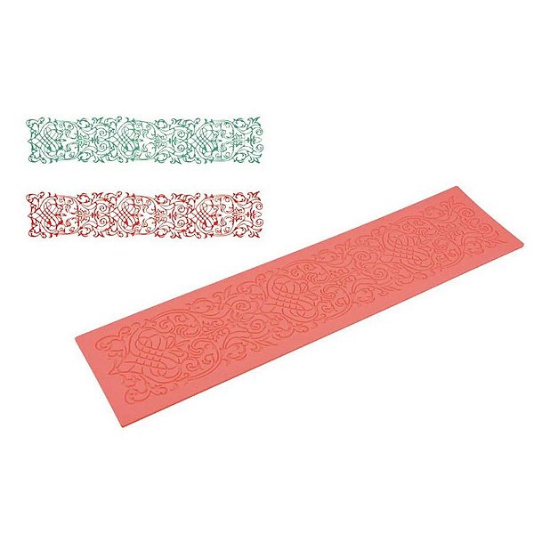 Molde De Silicone Confeitaria - Arabesco - FT218 - 1 unidade - Silver Plastic - Rizzo